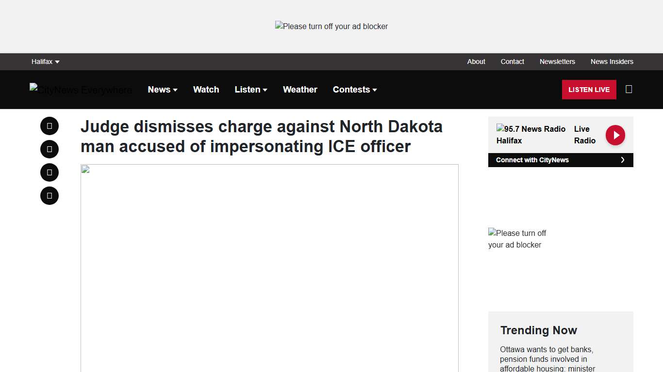 Judge dismisses charge against North Dakota man accused of impersonating ICE officer